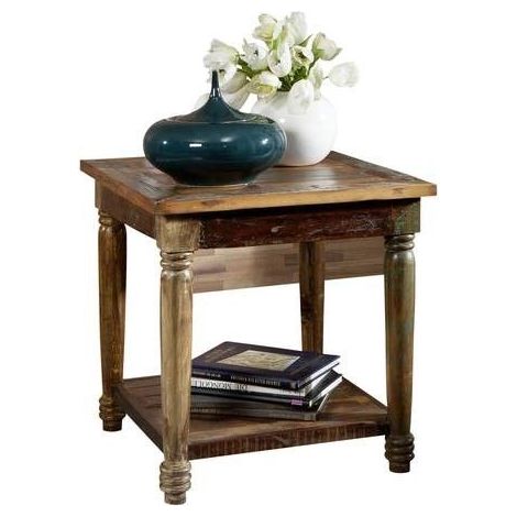 tavolino da salotto in legno di Legno riciclato 60x60x60 multicolore laccato FABLE 14
