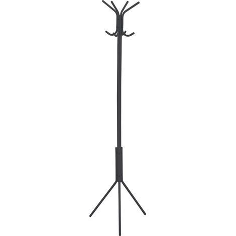 Idimex – Porte-manteau sur pied en métal laqué gris – 8 crochets – Conception stable sur 3 branches – Design moderne et intemporel