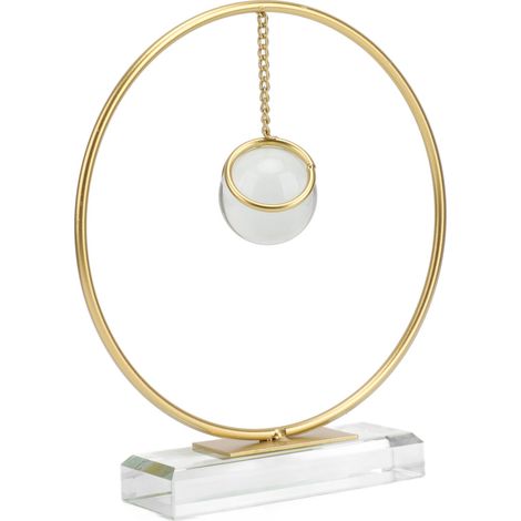 Boule en cristal décorative, élégante et simple, forme géométrique en fer forgé, artisanat pour bureau ou cave à vin (1/5)
