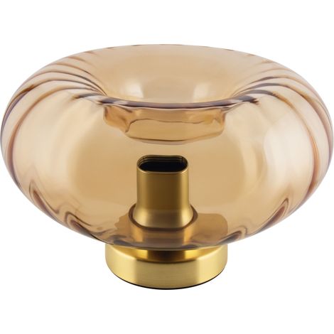 OSRAM Lampe de table en verre doré  DECOR, verre ambré en métal doré, version E27, 280 mm, effet lumineux spécial (1/5)