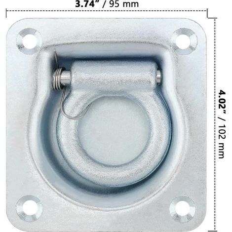 Ensemble d'anneaux d'arrimage pour remorque (1 pièce) - anneaux d'arrimage en acier galvanisé durable - adaptés aux crochets, camions et navires, avec une capacité de charge de 800 kg. (1/5)