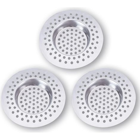 Filtre Evier - Filtre Cheveux Douche 7,5 x 7,5 cm Acier Inoxydable 410 - Pour Evier Cuisine Salle de Bain Lavabo Baignoire - Lot de 4