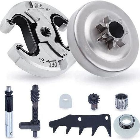 Pignon de chaîne .325' 7 dents – Embrayage et roulement pour tronçonneuse Husqvarna 340 345 450 – Kit de pièces de rechange 8 en 1 (1/5)