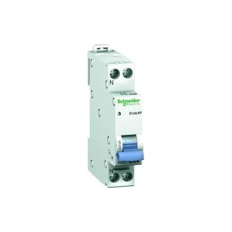 Schneider Electric – Disjoncteur unipolaire 1P + N 2A – Courbe C – Tension 230V – Installation encliquetable – Position neutre à gauche