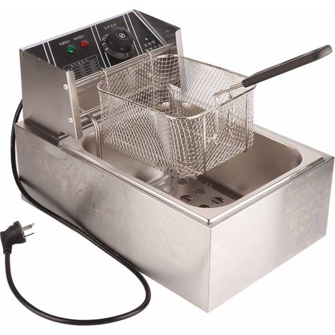 Friteuse électrique professionnelle 2500W en acier inoxydable, machine à frites et chips, usage commercial, prise AU 220V (1/5)