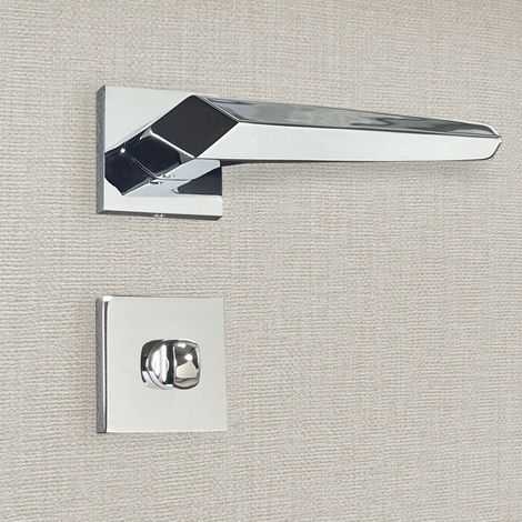 Poignée de porte design à condamnation finition aspect chrome brillant Gilda - KATCHMEE (1/4)
