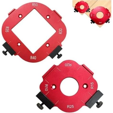 Gabarit Defonceuse - Aluminium 5 mm - Pour Rayons R10 R15 R20 R25 R30 R35 R40 R50 - Lot de 2 (1/5)