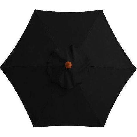 Parasol de terrasse extérieur toile de rechange 193 cm noir (1/5)