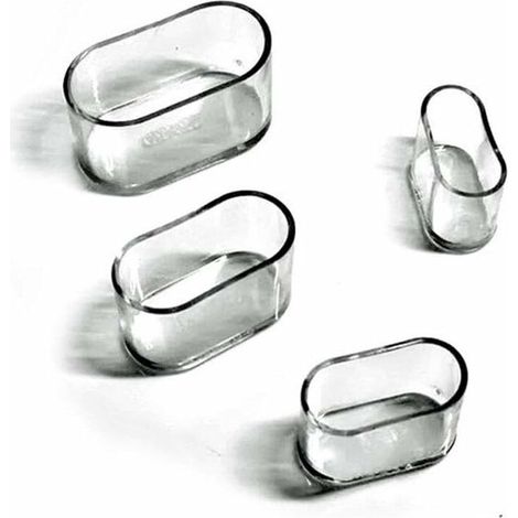 Patins de protection ovales en silicone pour pieds de chaises et meubles, protection anti-rayures pour sols, lot de 8 à 24 transparents / 24 pièces de 15 x 30 mm