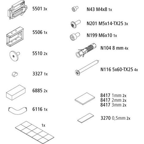 Kermi 2535868 EBNI002 SET petites pièces de montage
