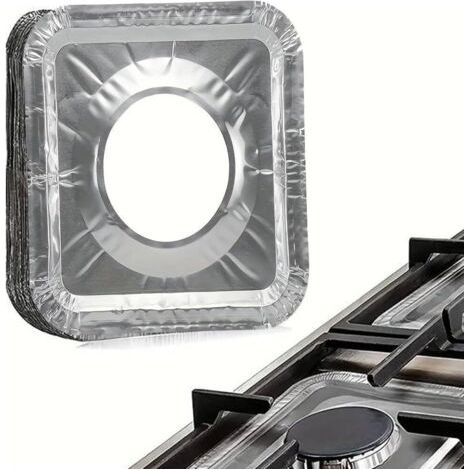 BUNTHAUS Lot de 60 Jetables Protections ignifuge Aluminium pour les Cuisinières à gaz Anti salissures et Incendie (1/5)
