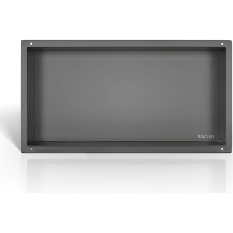 BALNEO - niche murale 60x30x10 cm gris foncé en acier inoxydable WALL-BOX NO RIM - étagère murale encastrée sans cadre (1/5)