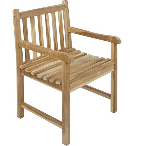 Teak Gartensessel Gartenstuhl mit Armlehnen CARACAS (1/5)