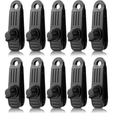 Clip per tenda con vite, morsetti per tessuto, 10 pezzi, morsetti per telone, clip per telone da campeggio, tessuto per tenda in telone, morsetto per tendalino, clip per tenda, clip per telone, 8,5 x (1/5)
