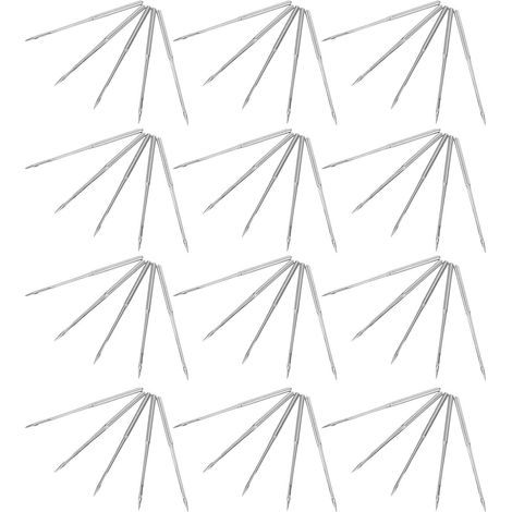 100 Pièces Aiguille de Machine à Coudre en Métal, Aiguilles de Machine à Pointe Régulière, Argenté, pour Denim et Cuir, Couture de Tissus Épais, Quilting et Broderie (1/5)