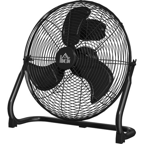 Tischventilator Elektrischer Ventilator mit 4 Geschwindigkeitsstufen, um 120° verstellbarer Winkel für Zuhause, Büro, Schlafzimmer, Schwarz Aosom