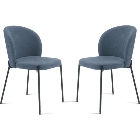 Sedia in tessuto Blu con struttura in metallo MEGGIE 2 sedie (1/5)
