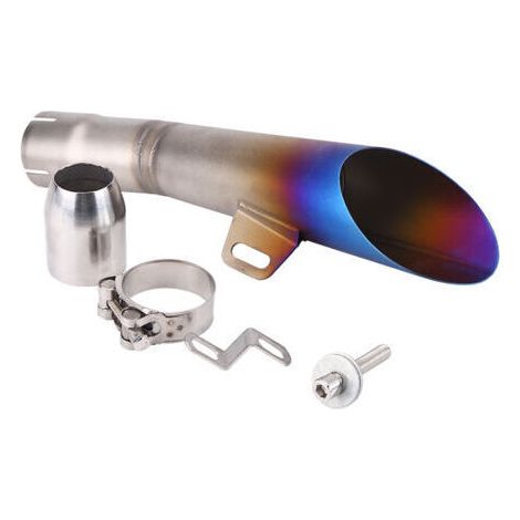 Embout de pot d'échappement universel en acier inoxydable pour motocross, demi-bleu