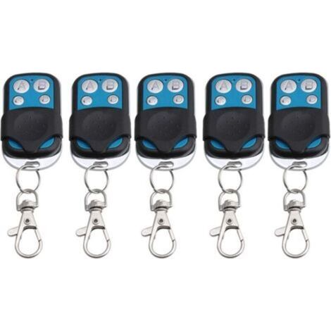 Lot de 5 4 canaux 433 MHz Noir télécommande sans Fil RF Apprentissage Code 1527 récepteur 1527 Porte-clés (1/4)