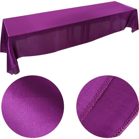Rechteckige Tischdecke (145 x 320 cm), fleckenabweisend, lila, für Bankette, Hochzeiten und Partys (1/5)