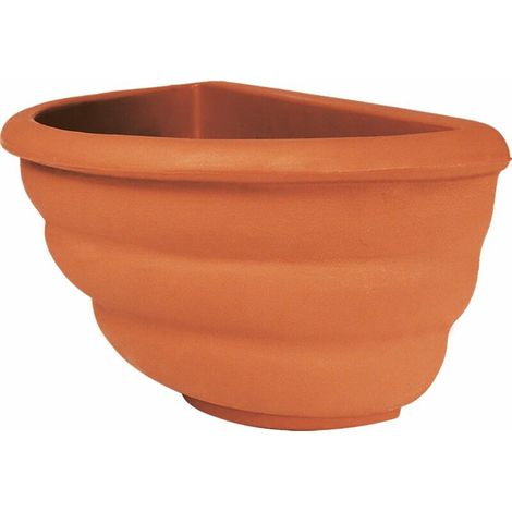 Jarrón de pared decorativo clásico tradicional de 50x27 cm, H25 cm, en polímero de terracota resistente, ideal para plantas en jardines y terrazas (1/5)