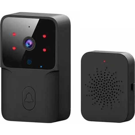 Timbre inalámbrico Tuya Home Welcome, timbre inteligente para exteriores con cámara de visión nocturna, timbre de video HD, cambiador de voz, negro. (1/5)