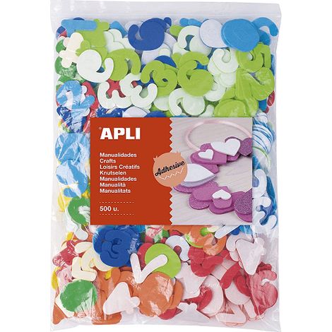 Bolsa 500 Numeros Adhesivos de Goma Eva  Multicolor