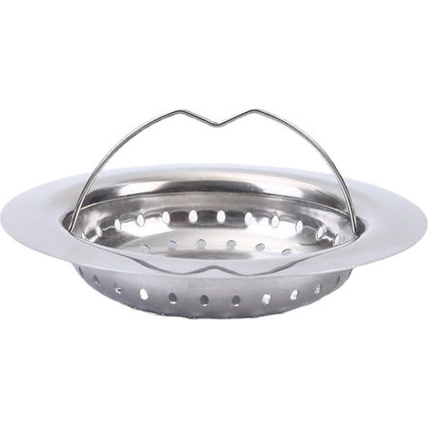 Filtre évier cuisine inox avec poignée, passoire de vidange (1/2)