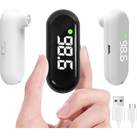 Termometro frontale medico ricaricabile per adulti e bambini, termometro digitale portatile a infrarossi con allarme febbre e display LCD, risultati rapidi e precisi in 1 secondo (nero)