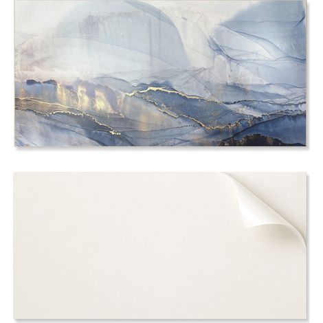 Panel decorativo de vinilo autoadhesivo para pared, 100x50 cm, paisaje abstracto en tonos.