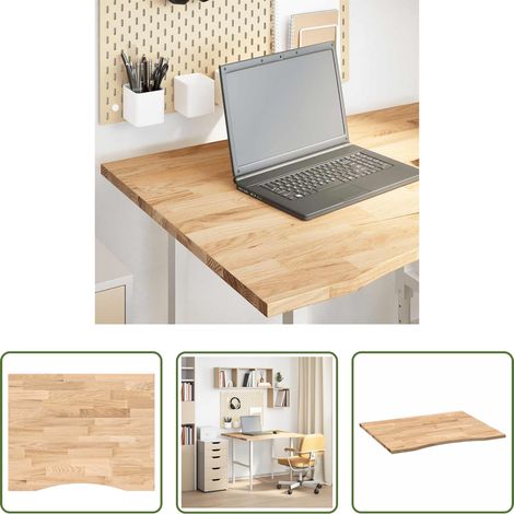 vidaXL Tablero escritorio rectangular madera maciza roble sin tratar (1/5)