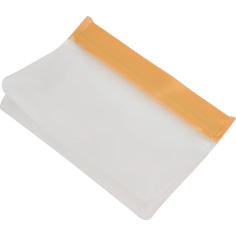 Silikonbeutel, umweltfreundlich, auslaufsicher, wiederverwendbar, zur Aufbewahrung von Lebensmitteln und Gemüse, orange, groß (1/5)