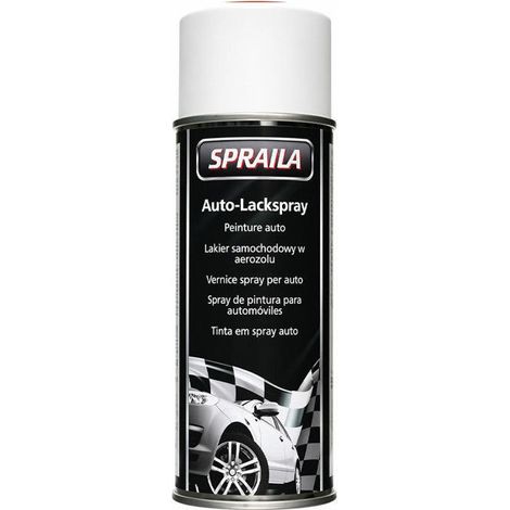 Bombe de peinture - Blanc - Brillant - Idéal laquage de pièces auto - Spraila - 400ml (1/2)