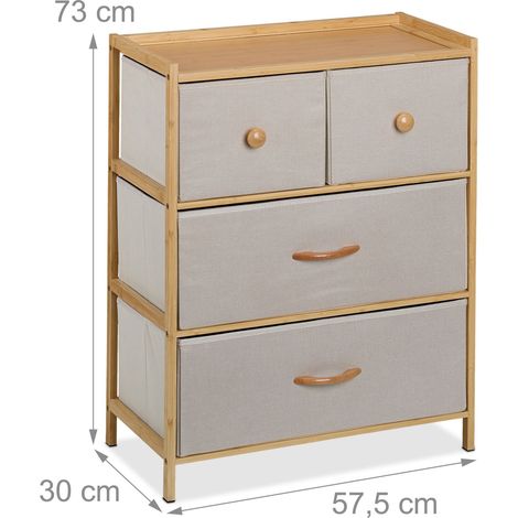 Cassettiera a 4 cassetti design essenziale camera da letto soggiorno 73 x 57,5 x 30 cm in MDF beige 130015951