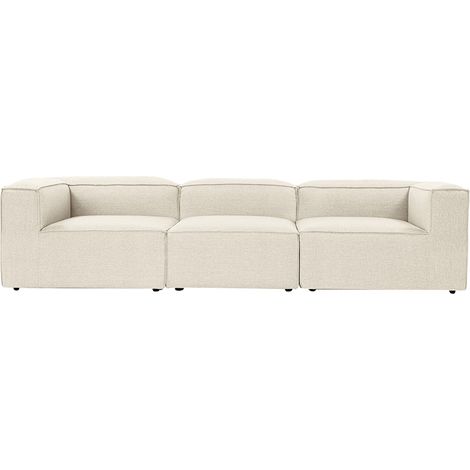 Sofa 4-Sitzer modern modular aus Leinen Fora 4 - Wollweiß