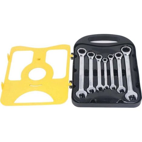 Jeu de clés à cliquet métrique 72 dents CRV – 7 pièces (8, 10, 12, 13, 14, 17, 19 mm) – Acier chromé-vanadium haute résistance (1/4)