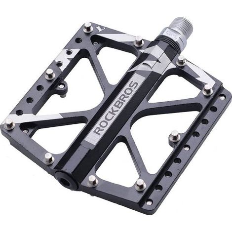 Pedali per bicicletta Rockbros in alluminio con perni, neri (2017-12ABK) (1/3)