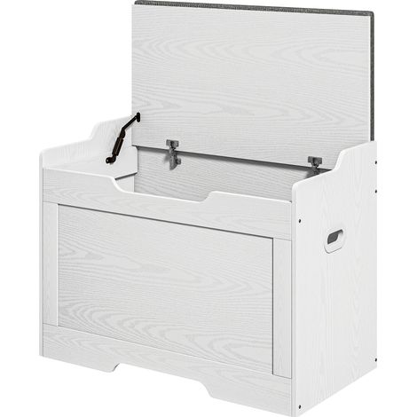 Sitzbank mit Stauraum 103 l, Deckel und abnehmbarem Kissen, weiß, 75 x 40 x 56 cm (1/5)
