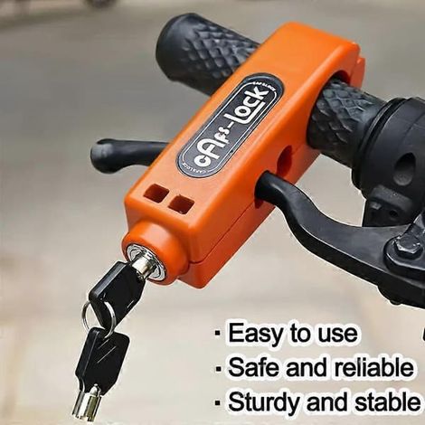 Antivol pour leviers de frein, cadenas rotatif à 360° avec 2 clés, ABS résistant, pour vélos électriques, motos, vélos et scooters, 1 pièce, noir (1/5)