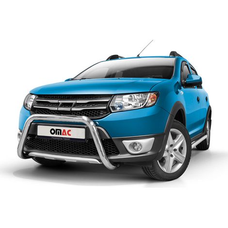 Pare-Buffle Avant Pour Dacia Sandero Stepway 2012-2016 Acier Argent (1/5)