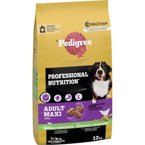 Pedigree Professional Nutrition Hundetrockenfutter Adult Maxi 12 kg Geflügel & Gemüse (1/3)