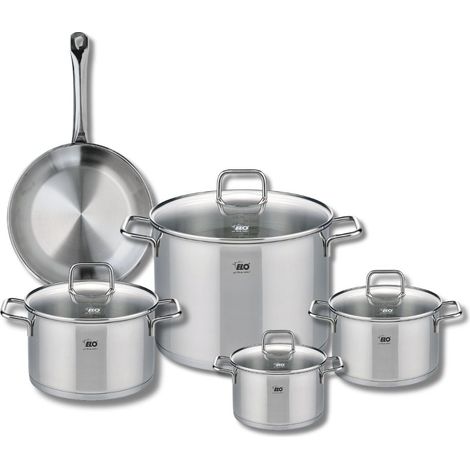 Ensemble de 1 Poêle de cuisson 24 cm et 4 faitouts 14, 16, 20 et 26 cm Elo Profi Citrin (1/5)