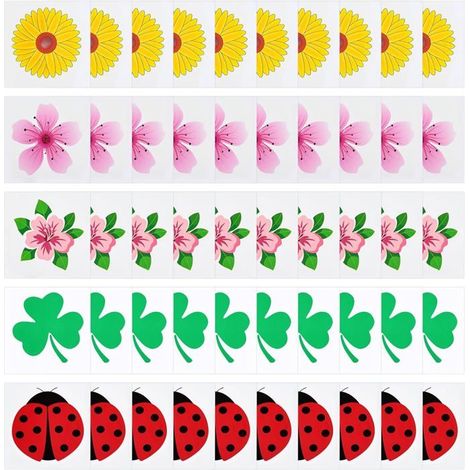 Lot de 50 Autocollants Anti-Mouches pour intérieur, pièges à Mouches pour fenêtre, Attrape-Mouches Collants pour la Maison9.5x9.5cm (1/5)