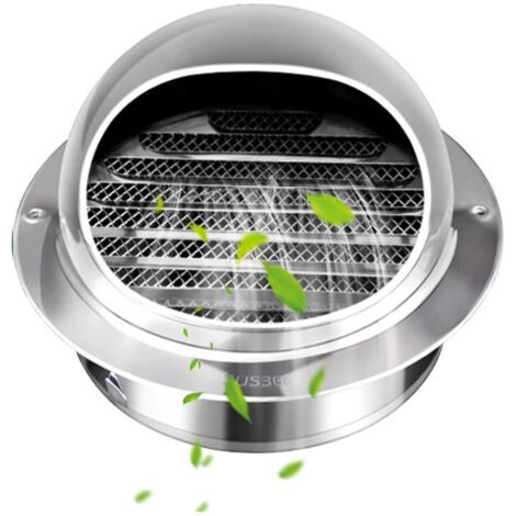 Grille d'Aération en Acier Inoxydable Rond avec Bouche Anti-insectes et Lamelles, Grille de Ventilation 150mm pour Mur Extérieur, Idéal pour Salle de Bains, Climatiseurs, Cuisine,