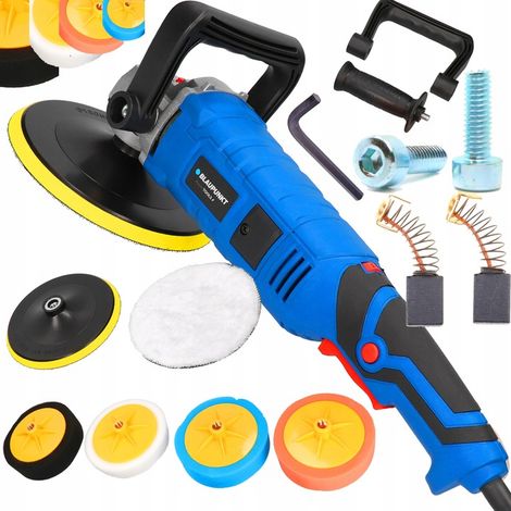 Polisseuse de voiture compacte + 4 éponges + manche + 2 brosses