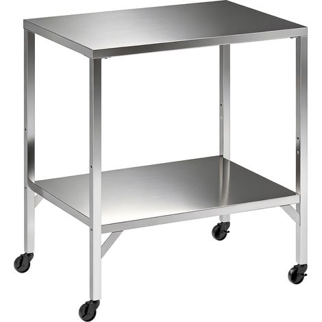 Desserte barbecue d'extérieur 85 x 60 x 92 cm plateau préparation roulettes freins design en acier inoxydable argenté (1/5)