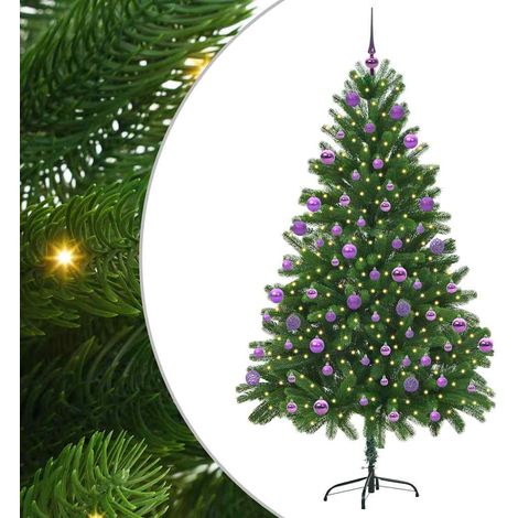 vidaXL Albero di Natale con luci LED Verde 210 cm PE (1/5)
