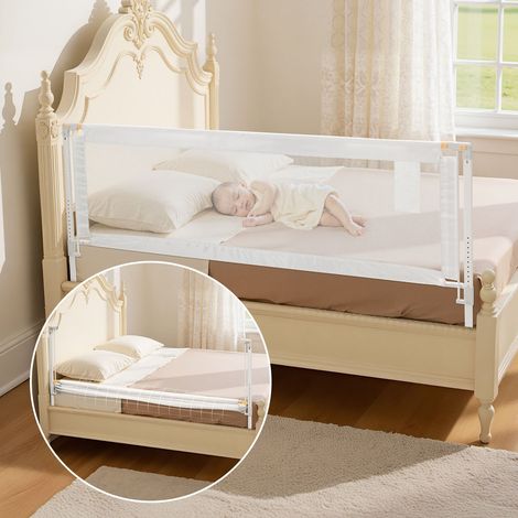 Barrière de Sécurité de Lit pour Enfants, Longueur 2 m, Barrière de Lit pour Tout-petits, avec Tube en Fer Renforcé, Tissu Oxford, Hauteur Réglable 68-89 cm, pour Épaisseur de Matelas 5-27 cm (1/5)