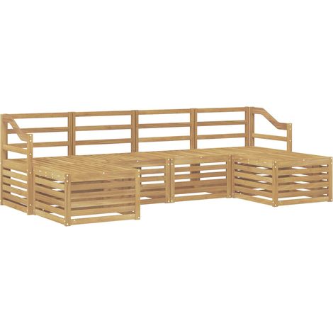 Juegos de sofás 6 pcs Blanco Madera de Acacia Sólida vidaXL (1/5)