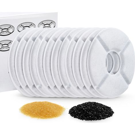 12 Filtres Triple Filtration pour Fontaine à Eau Ronde - Purification d'Eau pour Chats (1/5)